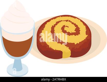 Tasty breakfast icon, isometric style Stock Vector