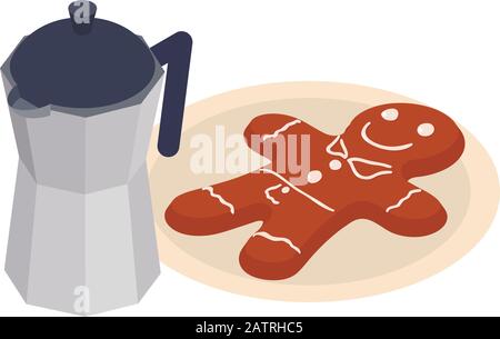 Holiday breakfast icon, isometric style Stock Vector