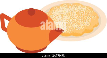 Winter dessert icon, isometric style Stock Vector