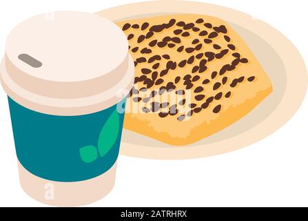 Quick breakfast icon, isometric style Stock Vector