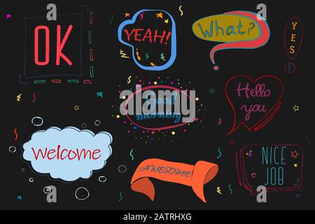 A set of dialog windows of different shapes. Stock Vector