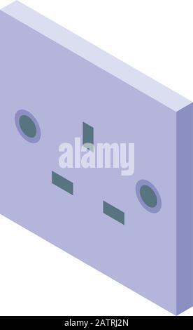 Electric house socket icon, isometric style Stock Vector