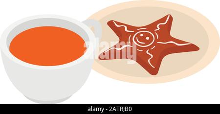Gingerbread dessert icon, isometric style Stock Vector