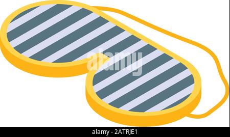 Striped sleeping mask icon, isometric style Stock Vector