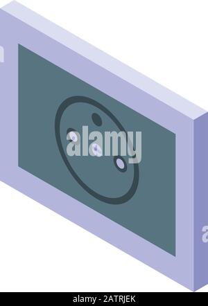 Black power socket icon, isometric style Stock Vector Image & Art - Alamy