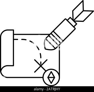 rocket military force with paper map Stock Vector
