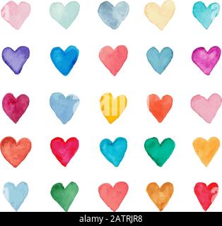 colored hearts collection Stock Vector