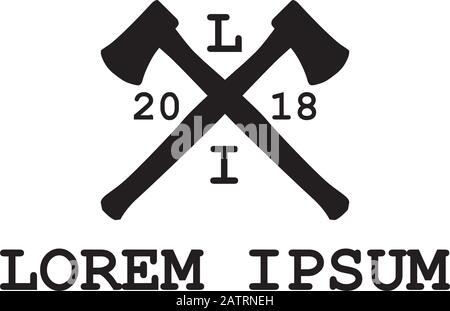 black crossed axes Stock Vector