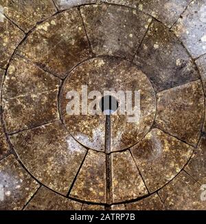 tiles in a circle on the floor Stock Photo