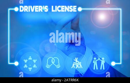 Handwriting text writing Driver S License. Conceptual photo a document permitting a demonstrating to drive a motor vehicle Stock Photo