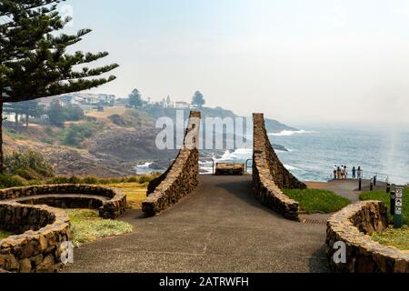 The lookout viewing platform by the Little Blowhole, at Tingira Crescent, Kiama, Southern Coast of NSW, Australia Stock Photo