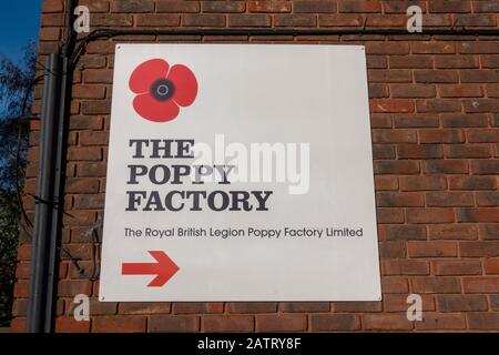 The Poppy Factory, where the Remembrance poppies are made for the Royal British Legions annual appeal, Richmond, London, England. Stock Photo