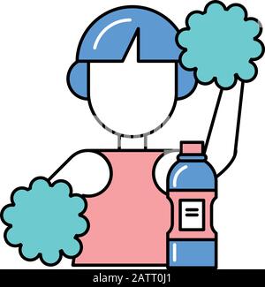 beautiful cheerleader with water bottle Stock Vector