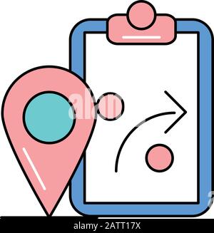 pin pointer location with checklist Stock Vector