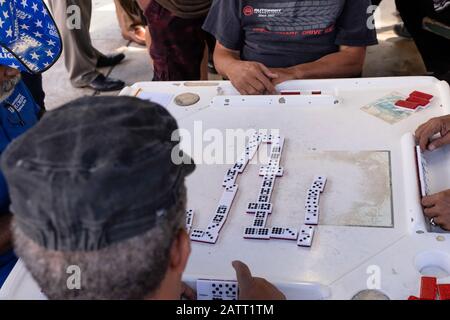 Domino Games Being Played Stock Photo