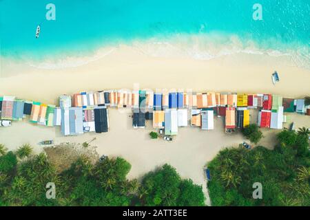 Aerial view of shopping center at the tropical beach in Punta Cana, Dominican Republic. Stock Photo