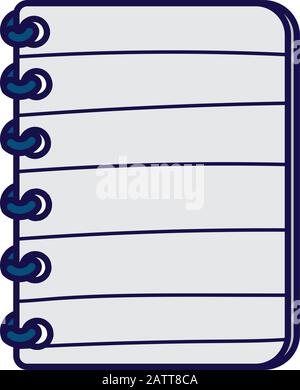 back to school paper lines with spiral supply on white background vector illustration Stock Vector