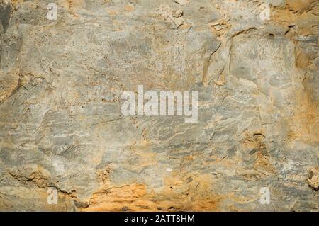 The texture of natural gray stone with yellow splashes. Universal background Stock Photo