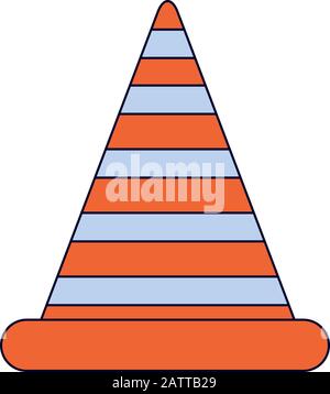 traffic cone icon over white background Stock Vector