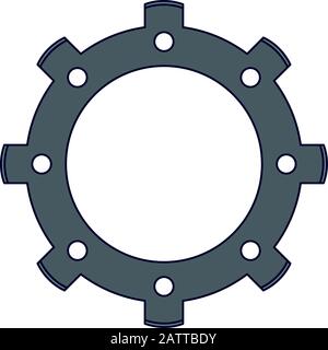 gear wheel icon over white background Stock Vector