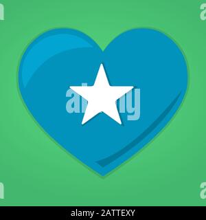 heart with somalia flag vector symbol illustration Stock Vector
