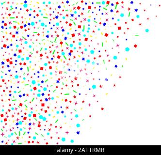 Colored hexagons, stars, ovals smooth. Confetti new background pattern. A selection of background confetti illustrations. Stock Vector