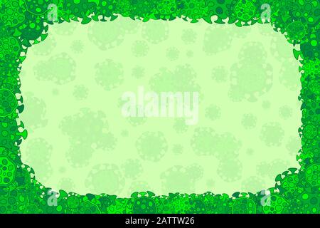 Flat simple cartoon bacterium science frame of microorganisms Stock Vector