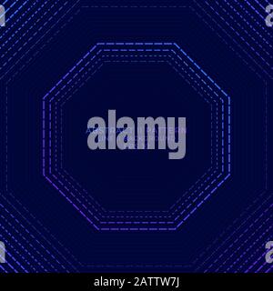 Dashed line wave pattern hexagon shape design abstract style. vector illustration. Stock Vector