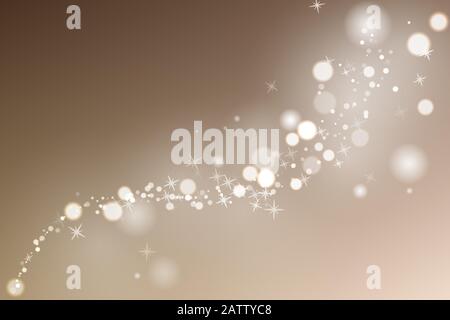 Flow glowing sparks in beige background. Particles with glow effect. Vector illustration. Stock Vector