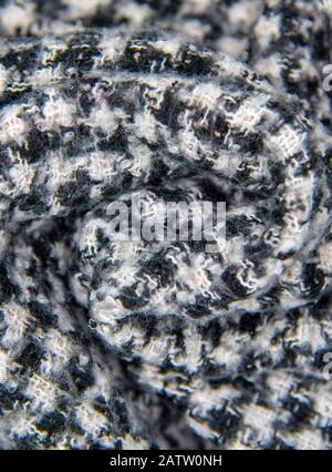 Fabric with goose foot pattern. Crumpled fabric background Stock Photo