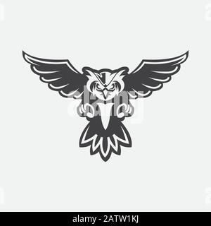 Owl icon vector in modern flat style for web, graphic and mobile design Stock Vector