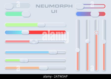 neumorphic UI circle set Stock Vector