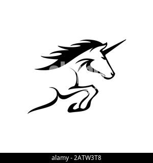 Jumping unicorn vector illustration Stock Vector