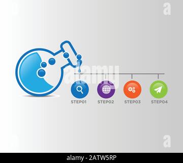 can be used for workflow layout, diagram, number options, web design. illustration ,EPS10 Stock Vector