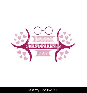 Grandma and grandpa vector illustration. Design for grandparents day greeting card, flyer, poster, banner or t-shirt. Older persons. Stock Vector