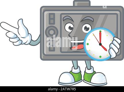 Wacom cartoon character style with a clock Stock Vector