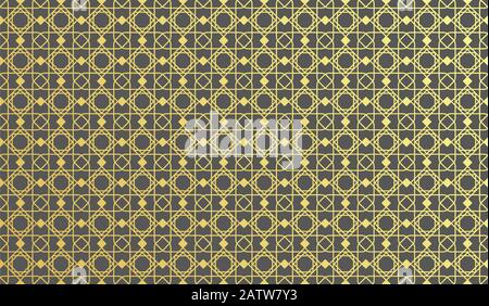 Islamic ornament vector, traditional Arabic art, Islamic geometric circular ornamental. For fabric, textile, cover wrapping paper- Abstract vector bac Stock Vector