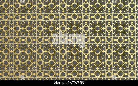 Islamic ornament vector, traditional Arabic art, Islamic geometric circular ornamental. For fabric, textile, cover wrapping paper- Abstract vector bac Stock Vector
