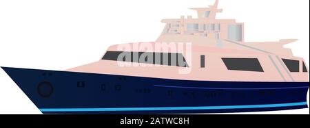 Boat illustrated in a cartoon style Stock Vector