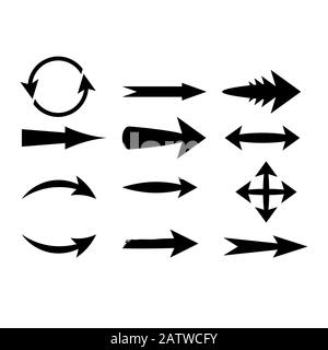 Arrows vector collection with Unique style and black color. - Vector Stock Vector
