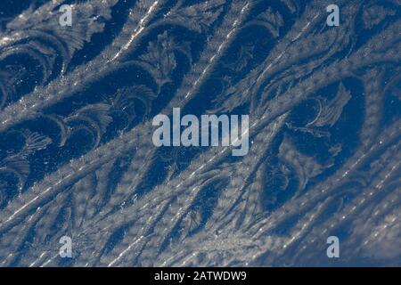 frost pattern on the glass Stock Photo
