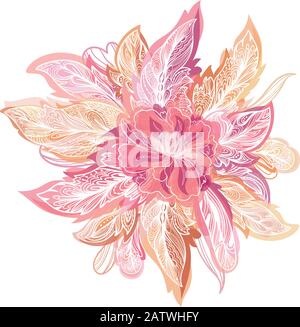 Vector boho style shape made of feathers Stock Vector
