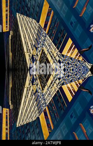 Abstract Geometric Digital Composite of the Facade of the Empire State Building in New York City, United States of America. Stock Photo