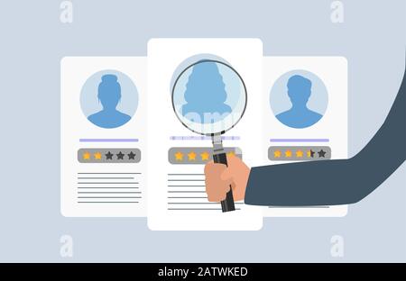 Job search and human resource, recruitment concept. We are hiring and recruitment concept for web page, banner Stock Vector