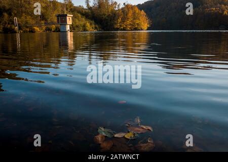 Man made lake in Serbia Stock Photo