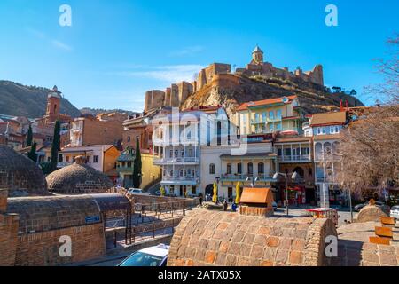 Tbilisi, Georgia 26 January 2020 - Abanotubani is the ancient district Stock Photo