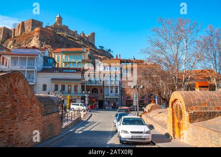 Tbilisi, Georgia 26 January 2020 - Abanotubani is the ancient district Stock Photo