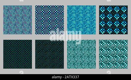 Abstract seamless geometrical dot pattern background set - vector design from dots Stock Vector