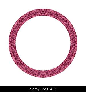 Geometrical abstract tiled mosaic wreath - circular colorful vector element Stock Vector