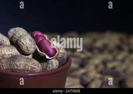 natural peanut in its shell, close up Stock Photo
